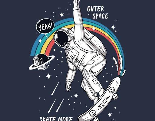 宇航员矢量滑板人物矢量彩虹矢量宇航员星球矢量