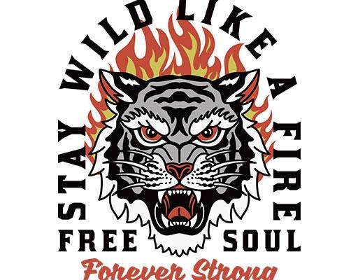 卡通老虎头像火焰矢量英文字母矢量卡通动物矢量手绘老虎