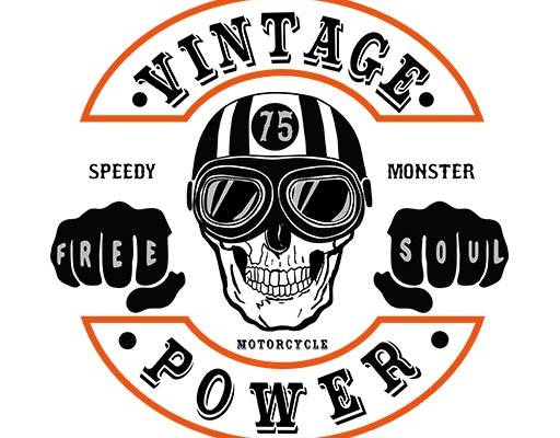 英文字母图案骷颅头矢量赛博朋克风格图案男装机车图案