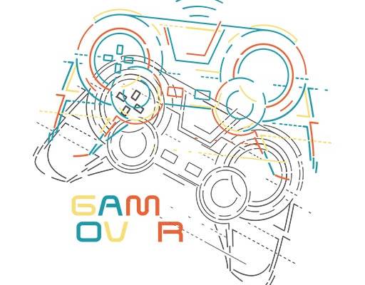 游戏手柄图案手绘游戏手柄彩色手柄图案