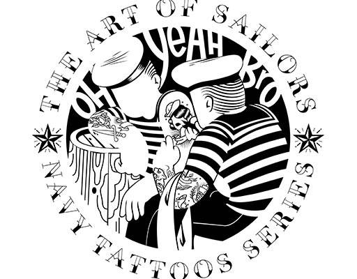 船员图案卡通人物图案纹身人物图案圆形图案戴帽子的卡通人物男人图案