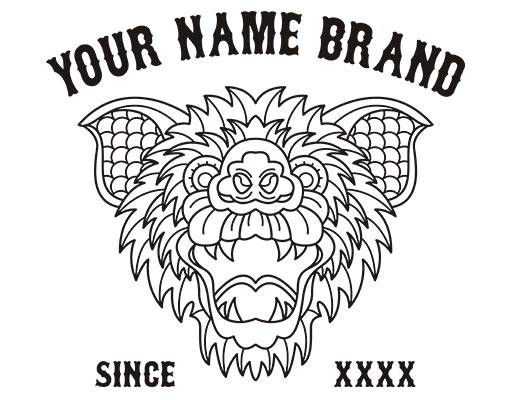 卡通动物头像动物线条图案英文字母图案