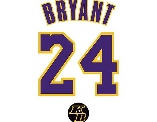 BRYANT英文字母图案数字24号篮球号码图案
