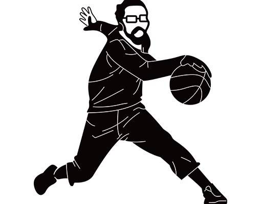 打篮球的人物图案卡通人物剪影打篮球的男孩图案
