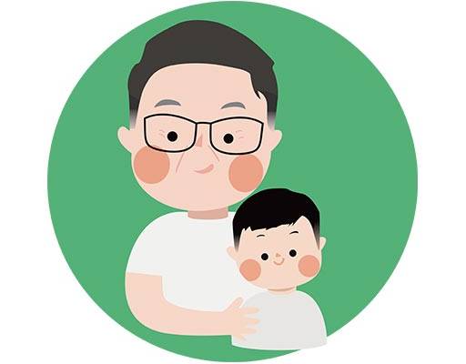 亲子装图案卡通男孩图案手绘简笔卡通人物