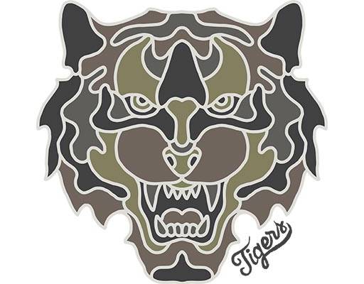 卡通老虎头像迷彩老虎头像老虎简笔画线条老虎头像