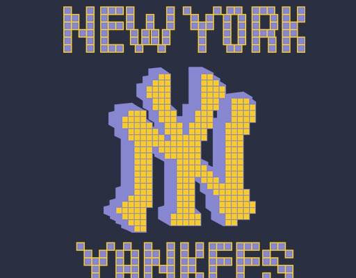 马赛克图案英文字母图案NY文字图案像素图案new york yankees