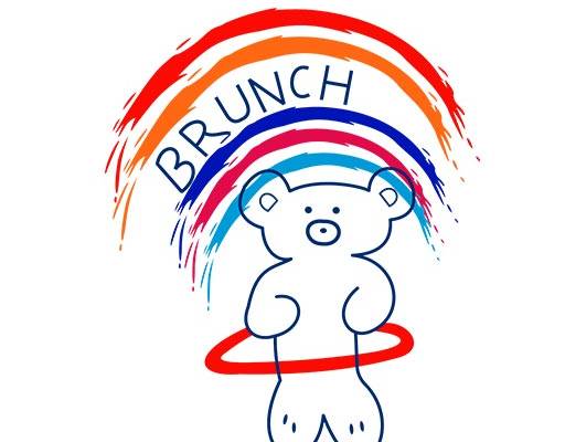 卡通小熊手绘小熊彩色线条图案手绘卡通