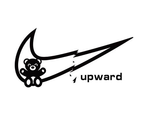 耐克标志矢量小熊耐克卡通动物矢量断裂的耐克勾矢量