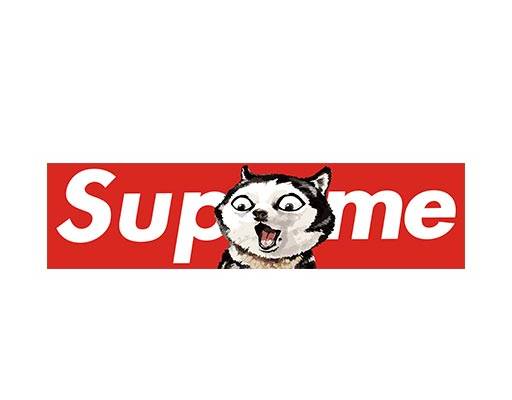 superme小狗卡通矢量哈士奇矢量图案卡通动物矢量惊讶的卡通狗英文字母矢量