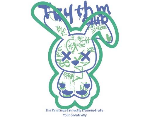 卡通兔子矢量手绘卡通动物英文字母矢量可爱卡通矢量涂鸦兔子