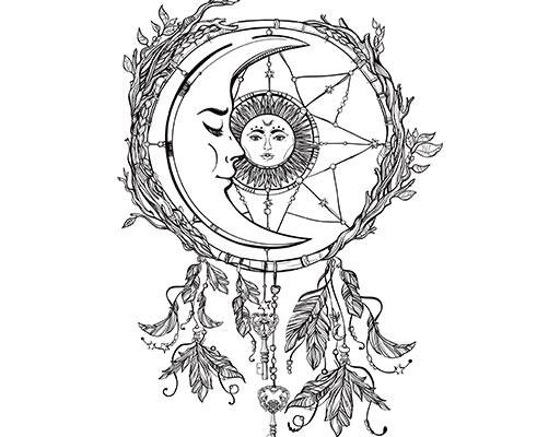 羽毛是太阳月亮矢量手绘卡通树叶矢量星空矢量