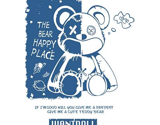 卡通小熊矢量手绘卡通小熊破碎小熊矢量宇航员矢量星空图案