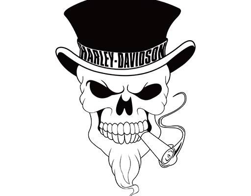 抽烟的骷颅头矢量卡通头骨矢量戴帽子的骷颅头