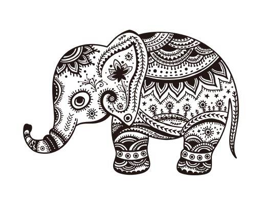 可爱卡通小象矢量花纹小象矢量纹身小象卡通动物矢量小象剪影矢量