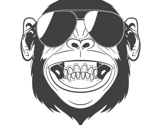 卡通猴子头像大猩猩头像戴墨镜的大猩猩卡通动物头像可爱卡通矢量