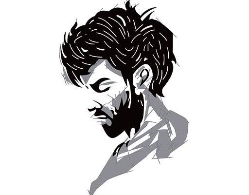 卡通人物头像男孩头像矢量手绘人物那还侧面头像