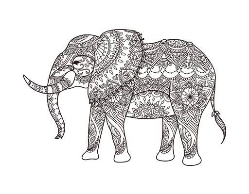 卡通大象矢量可爱卡通动物大象花纹矢量大象线条手绘大象