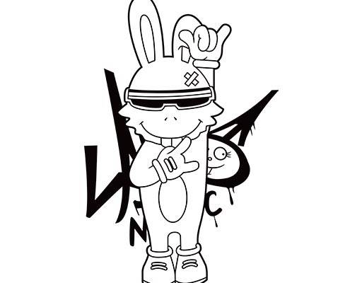 卡通兔子矢量涂鸦矢量英文字母矢量可爱卡通矢量简笔兔子矢量