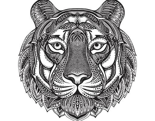 老虎头像矢量卡通动物矢量老虎线条矢量老虎花纹头矢量