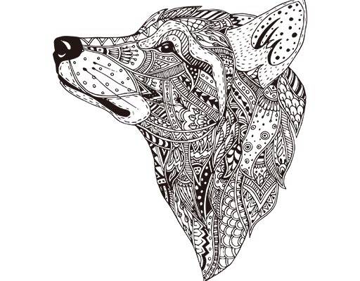 卡通狼头矢量狼头花纹矢量卡通动物头像狗头矢量