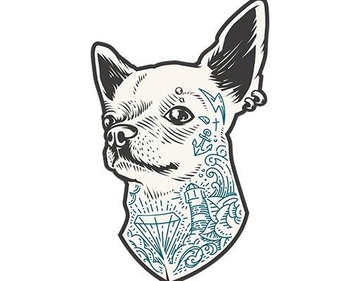 卡通小狗头像矢量纹身小狗图案可爱卡通动物