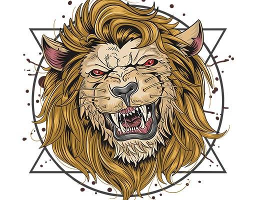 卡通狮子矢量狮子头矢量圆形矢量卡通动物矢量