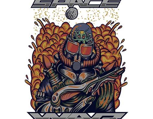 机器人矢量卡通人物外星人矢量手绘卡通矢量太空服矢量