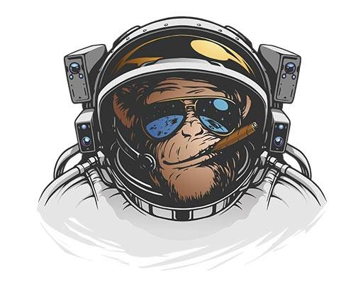 卡通宇航员矢量大猩猩宇航员矢量卡通动物矢量宇航服矢量戴墨镜的大猩猩猴子