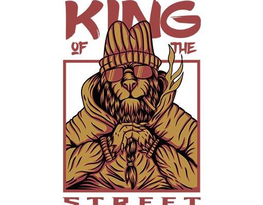 卡通狮子矢量卡通动物矢量手绘卡通矢量戴墨镜的狮子