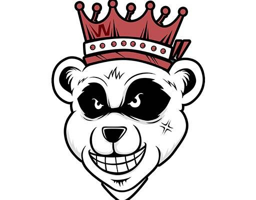 卡通熊猫矢量手绘卡通动物头像皇冠熊猫熊猫头矢量