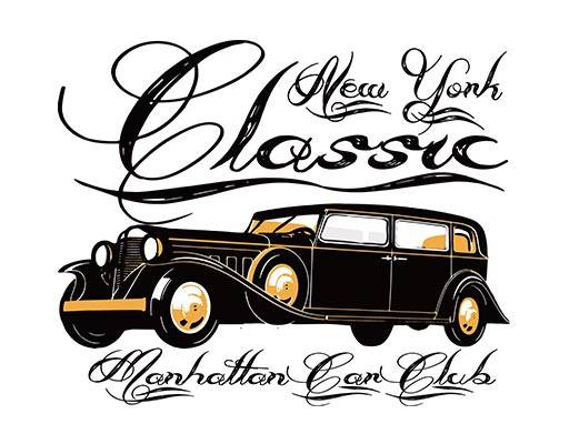 老爷车矢量卡通汽车矢量汽车剪影经典汽车小轿车矢量手写英文字母矢量