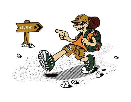 卡通男孩矢量简笔卡通人物旅行小男孩背包人物手绘男孩