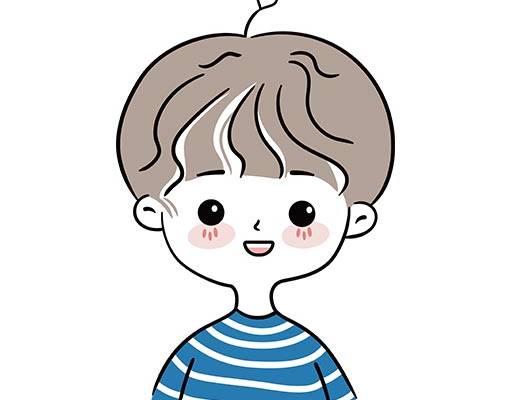 手绘卡通男孩矢量简笔卡通人物矢量男孩头像矢量情侣装矢量图案