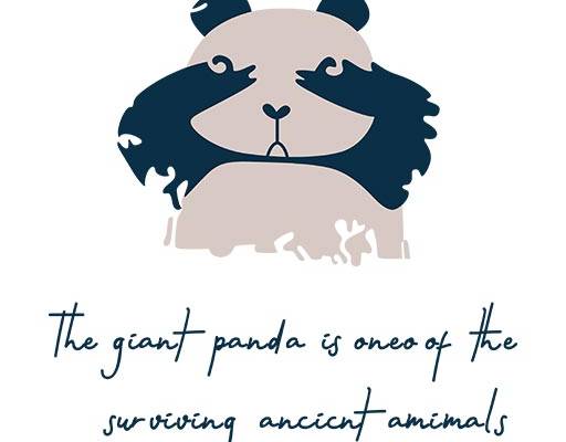 卡通熊猫矢量手绘通猫手写英文字母矢量简笔熊猫图案