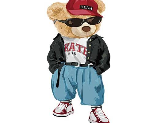 卡通小熊矢量戴墨镜的小熊戴帽子的小熊矢量可爱卡通动物