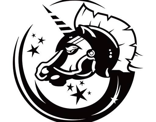 卡通马头矢量雕刻矢量图案卡通动物矢量独角兽矢量