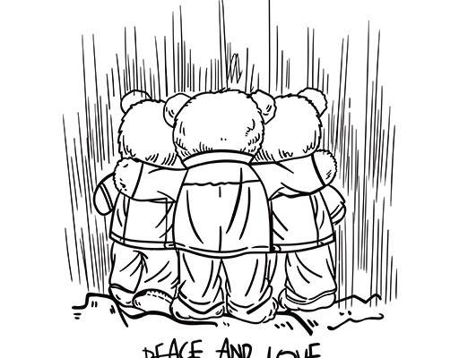 手绘卡通小熊矢量小熊背影矢量小熊素描画矢量简约卡通矢量