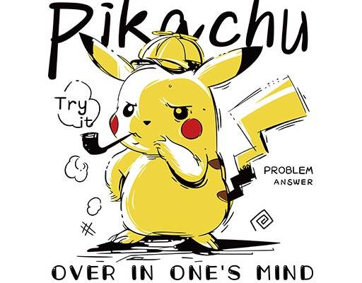 皮卡丘矢量卡通动物矢量戴帽子的皮卡丘抽烟的皮卡丘手绘卡通矢量手绘皮卡丘