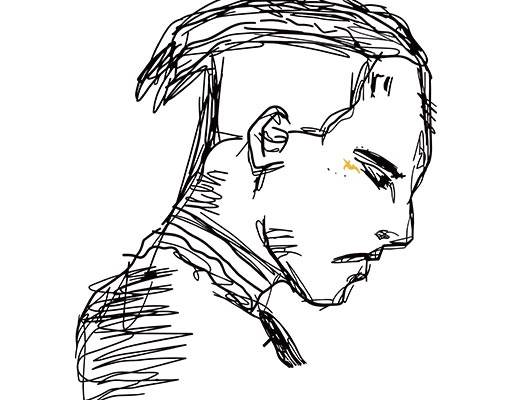 手绘男孩矢量男孩素描矢量简笔人物头像卡通男孩侧面手稿