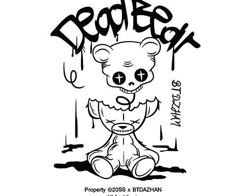 卡通小熊矢量英文字母矢量简笔卡通小熊小熊涂鸦矢量英文字母矢量小熊骷髅矢量