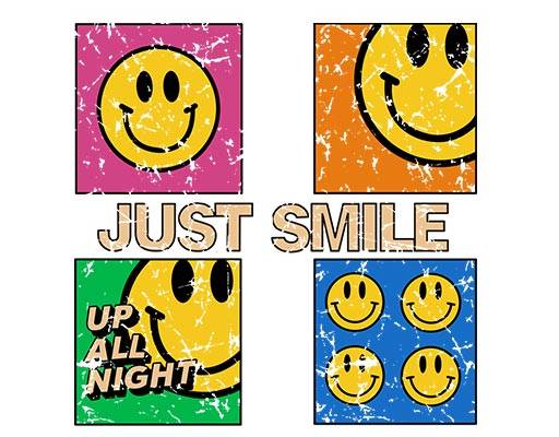 破碎笑脸图案英文字母图案微笑表情图案卡通表情笑脸