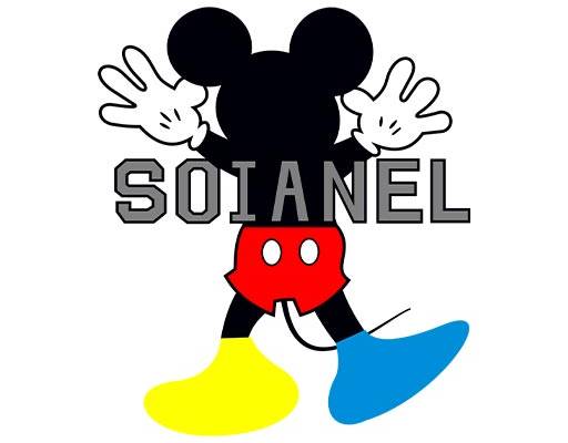 米老鼠背影图案米奇卡通图案英文字母卡通迪士尼卡通图案