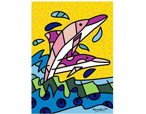 卡通海豚图案海豚画图案海洋生物图案简笔动物卡通鱼图案版画图案