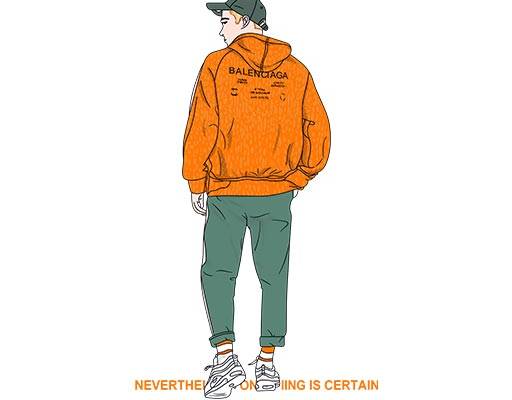 卡通人物背影戴帽子的男孩人物手绘卡通男孩背影简约人物