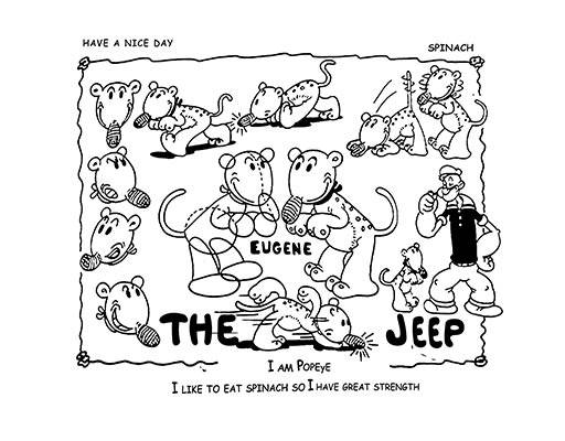 卡通老鼠图案大力水手图案手绘卡通动物简约卡通动物