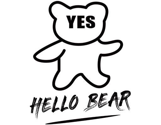 可爱卡通小熊矢量小熊线条矢量卡通动物矢量hello bear小熊简笔画矢量