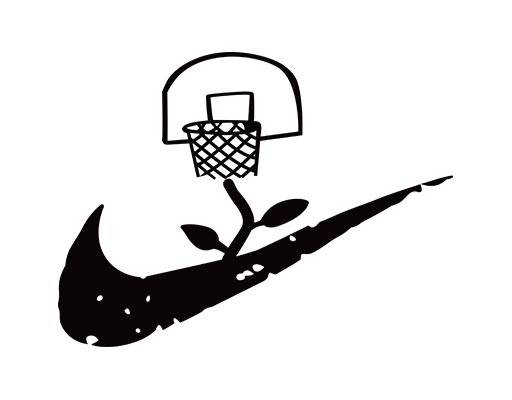 耐克篮球框矢量手绘植物矢量简约篮筐勾矢量