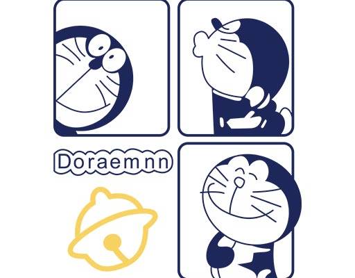 哆啦A梦机器猫矢量卡通Doraemon叮当猫矢量三只机器猫