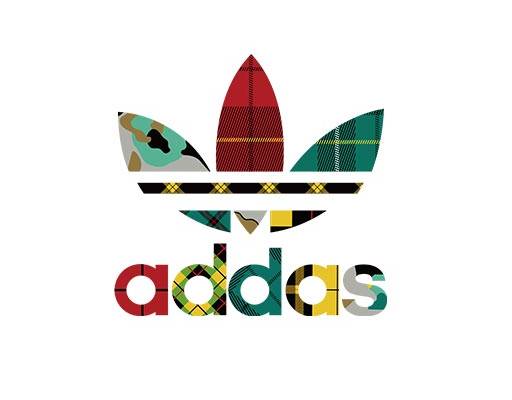 adidas英文字母矢量彩色三叶草矢量格子花纹矢量巴宝莉格子